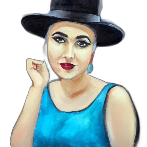 hat, face, jewelry, dress transparent PNG cut-out