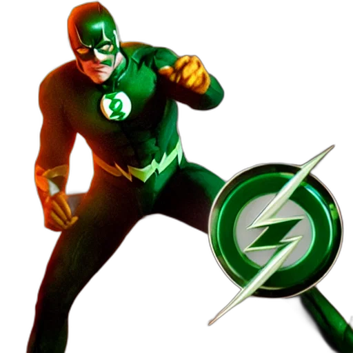 comic book art, concept art, 3d render, green transparent PNG cut-out