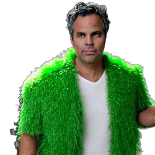 jacket, animal, hair, green, mark, ruffalo, apple, costume transparent PNG cut-out