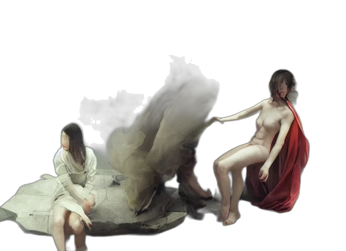 dress, concept art, photorealistic, oil painting transparent PNG cut-out