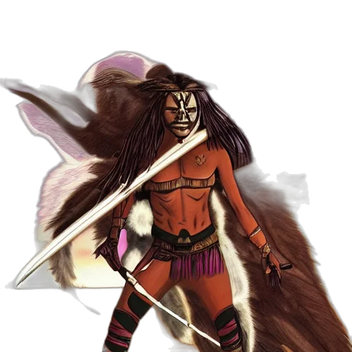 staff, mask, creature, animal, fantasy art, concept art, comic book art, watercolor transparent PNG cut-out