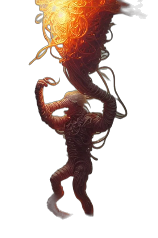 creature, staff, hair, dragon, concept art, fantasy art, comic book art, pixel art transparent PNG cut-out
