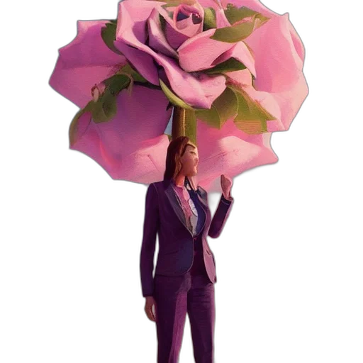 umbrella, flower, staff, jacket transparent PNG cut-out