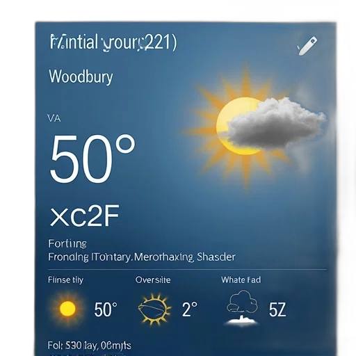 weather, forecast, screen, displaying, current, conditions, woodbury, shows transparent PNG cut-out