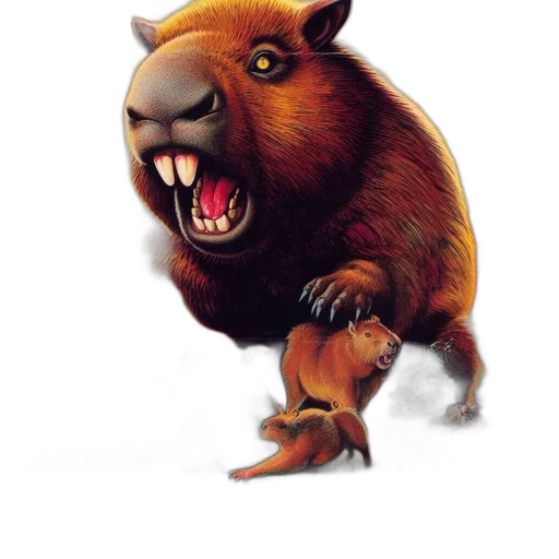 animal, creature, concept art, photorealistic, fiery-red, setting, massive, mutated transparent PNG cut-out