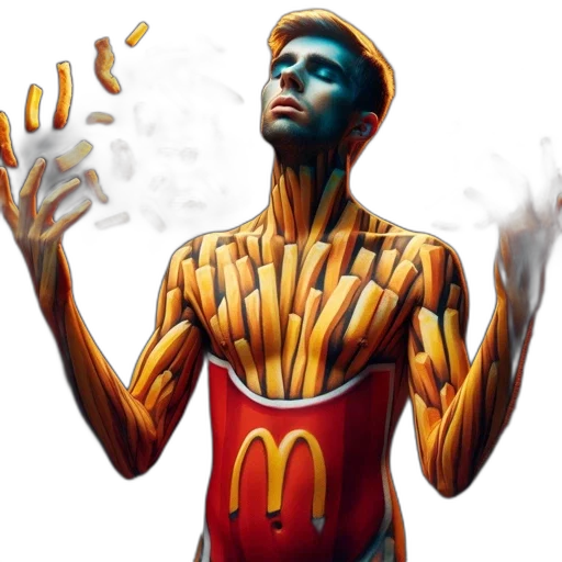 food, robot, concept art, comic book art, vaporwave, photorealistic, man, face transparent PNG cut-out