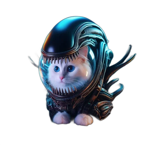 creature, mask, robot, animal, 3d render, concept art, fantasy art, cyberpunk transparent PNG cut-out