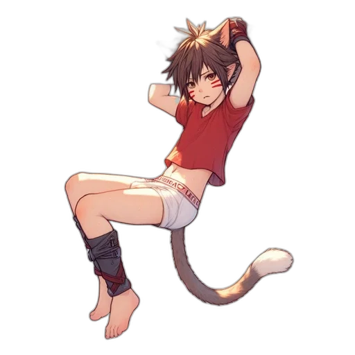staff, creature, animal, anime, watercolor, pixel art, concept art, red transparent PNG cut-out