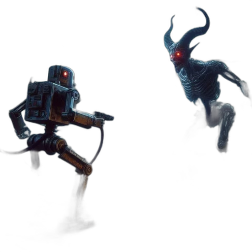 robot, creature, concept art, 3d render, pixel art, fantasy art, outer space, underwater transparent PNG cut-out