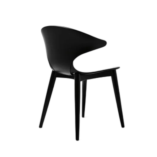 furniture, 3d render, monochrome, sleek, modern, black, dining, chair transparent PNG cut-out