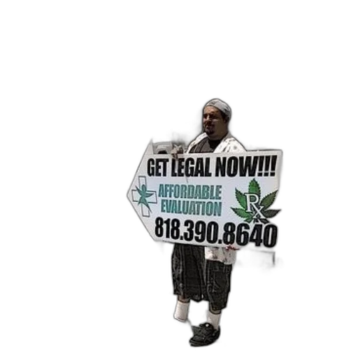 man, holding, sign, says, get, legal, now, phone transparent PNG cut-out