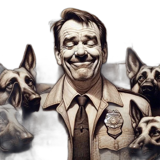 animal, face, comic book art, photorealistic, concept art, cartoon, man, uniform transparent PNG cut-out