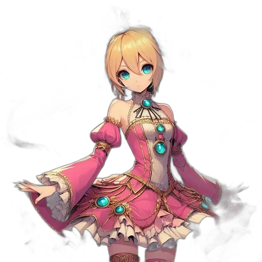 dress, staff, weapon, crown, fantasy art, concept art, pixel art, anime transparent PNG cut-out