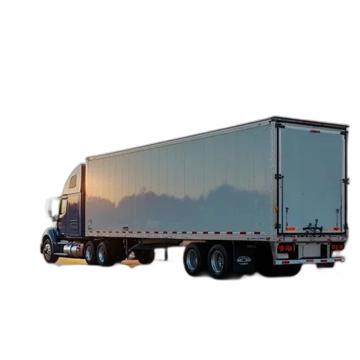 semi, trailer, sitting, parked transparent PNG cut-out