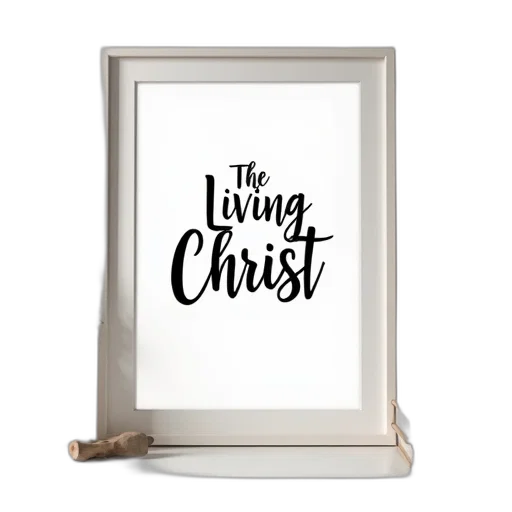 framed, poster, text, living, christ, cursive, script, displayed transparent PNG cut-out