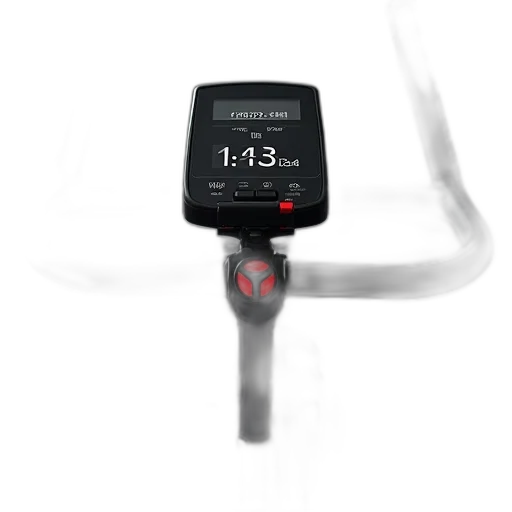staff, sleek, black, exercise, bike, digital, display, showing transparent PNG cut-out