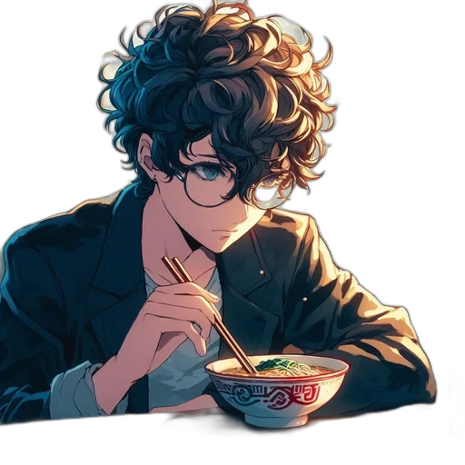 food, creature, anime, cartoon, pixel art, vaporwave, dark, blue transparent PNG cut-out