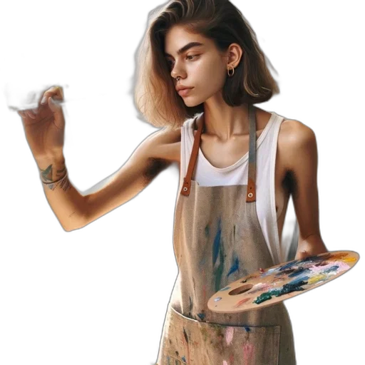 dress, jewelry, face, jacket, oil painting, watercolor, photorealistic, concept art transparent PNG cut-out