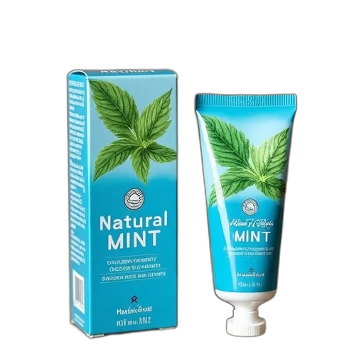 bottle, blue, box, mercola, natural, mint, toothpaste, green transparent PNG cut-out