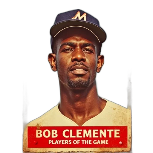 photorealistic, concept art, vintage-style, baseball, card, featuring, portrait, bob transparent PNG cut-out
