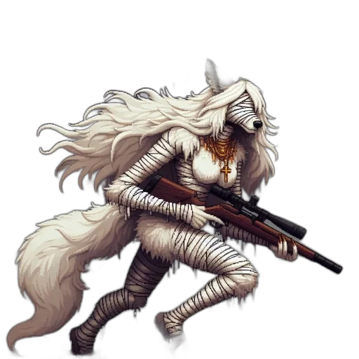 staff, weapon, animal, fantasy art, concept art, pixel art, watercolor, earth tones transparent PNG cut-out