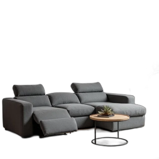 furniture, 3d render, photorealistic, concept art, monochrome, earth tones, dark, grey transparent PNG cut-out