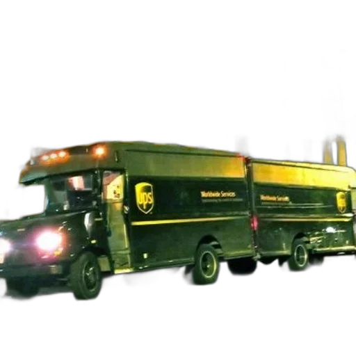 weapon, staff, concept art, 3d render, photorealistic, ups, truck, parked transparent PNG cut-out