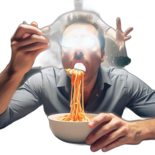 food, mask, creature, face, 3d render, photorealistic, concept art, vaporwave transparent PNG cut-out