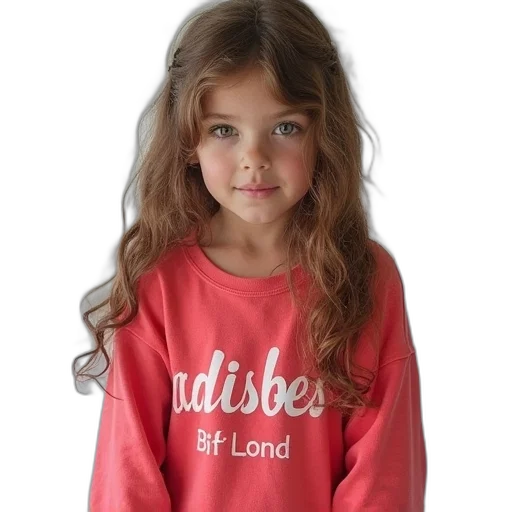 red, girls, long, sleeved transparent PNG cut-out