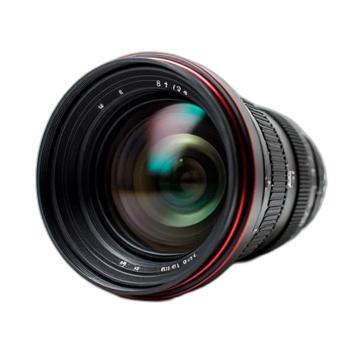 weapon, photorealistic, 3d render, professional, camera, lens, black, red transparent PNG cut-out