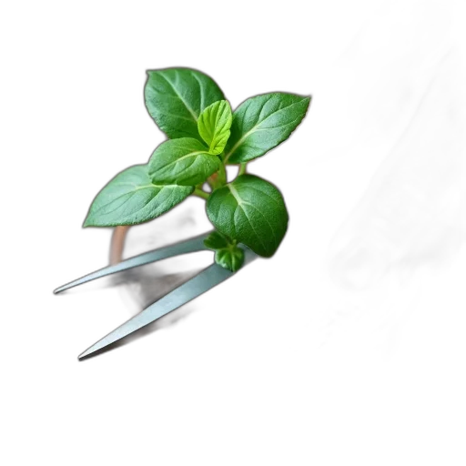 staff, weapon, flower, food, 3d render, photorealistic, concept art, green transparent PNG cut-out