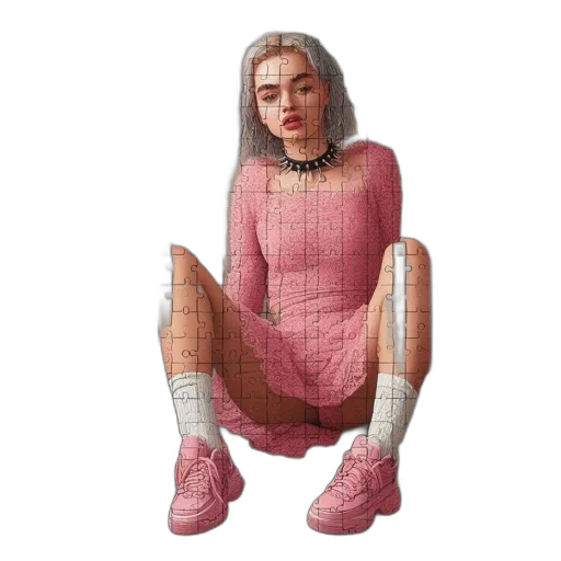 dress, jacket, robot, shoes, vaporwave, pixel art, 3d render, concept art transparent PNG cut-out