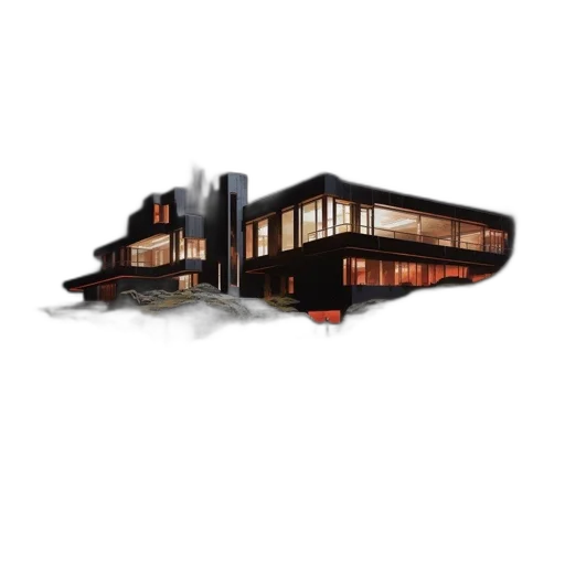 building, furniture, 3d render, concept art, photorealistic, pixel art, dark, modern transparent PNG cut-out