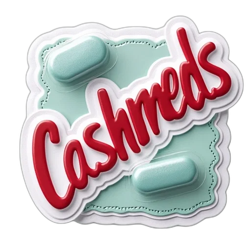 3d render, sticker, adhesive, patch, says, cashmeds transparent PNG cut-out