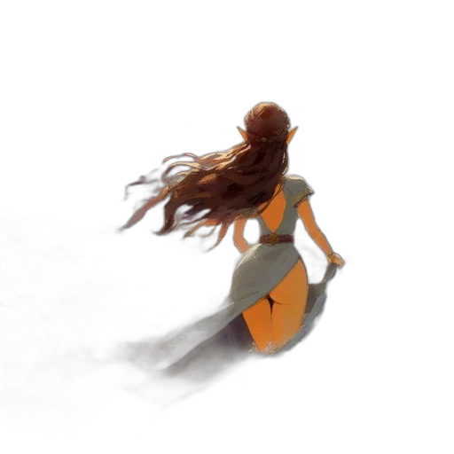 dress, hair, concept art, watercolor, 3d render, fantasy art, fog, snow transparent PNG cut-out