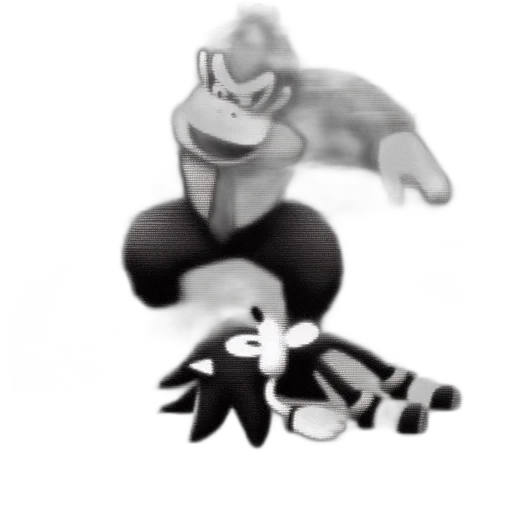 creature, weapon, animal, hair, concept art, 3d render, fire, monochrome transparent PNG cut-out