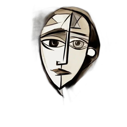 mask, face, jewelry, staff, cartoon, fantasy art, concept art, comic book art transparent PNG cut-out