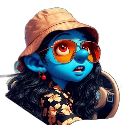 face, hat, mask, staff, concept art, fantasy art, 3d render, comic book art transparent PNG cut-out