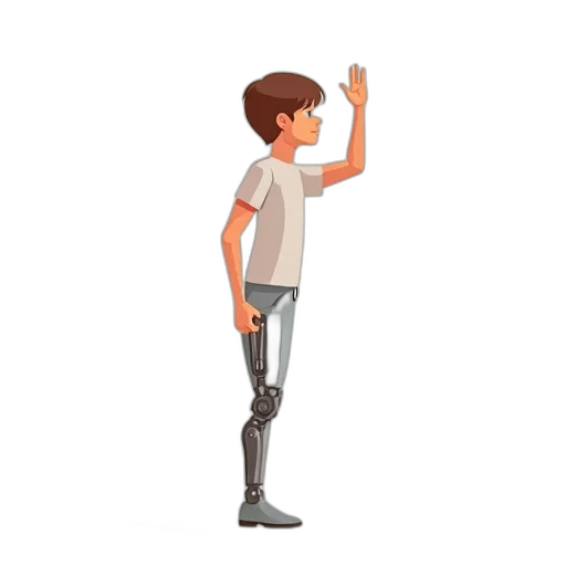 robot, staff, concept art, 3d render, pixel art, cartoon, flat, character transparent PNG cut-out