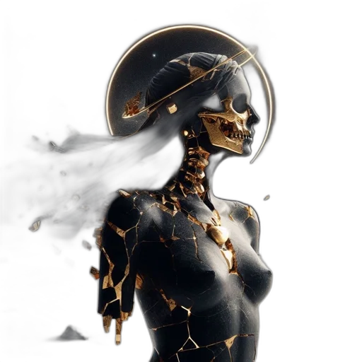 robot, mask, jewelry, crown, concept art, 3d render, cyberpunk, comic book art transparent PNG cut-out