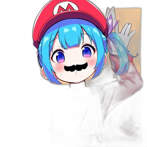 creature, hat, face, mask, anime, pixel art, cartoon, watercolor transparent PNG cut-out