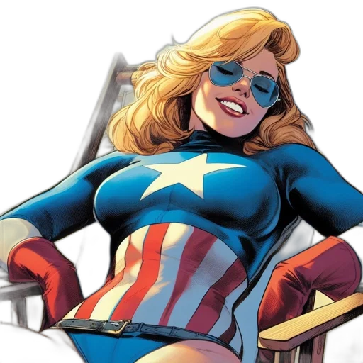 comic book art, concept art, cartoon, female, superhero, wearing, blue, red transparent PNG cut-out