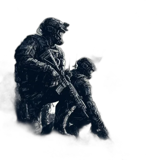 weapon, concept art, pixel art, photorealistic, comic book art, snow, fog, desolate transparent PNG cut-out