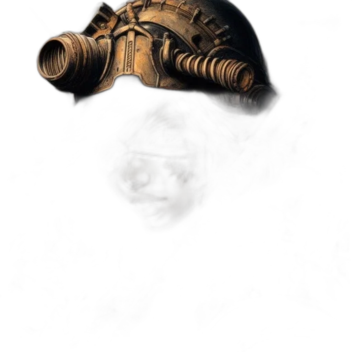 mask, weapon, staff, robot, concept art, photorealistic, fantasy art, 3d render transparent PNG cut-out