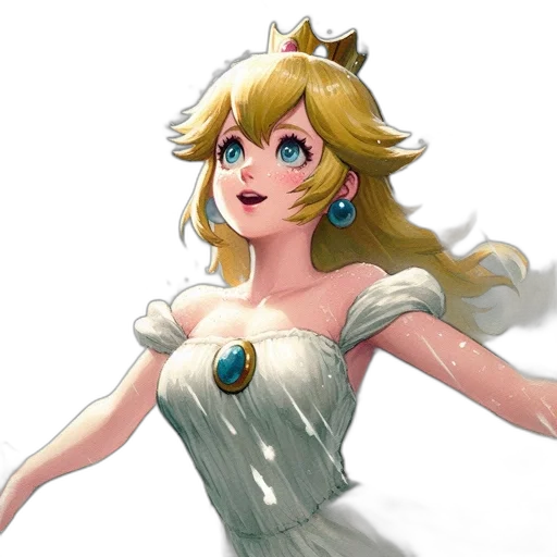 crown, dress, concept art, pixel art, fantasy art, 3d render, female, character transparent PNG cut-out