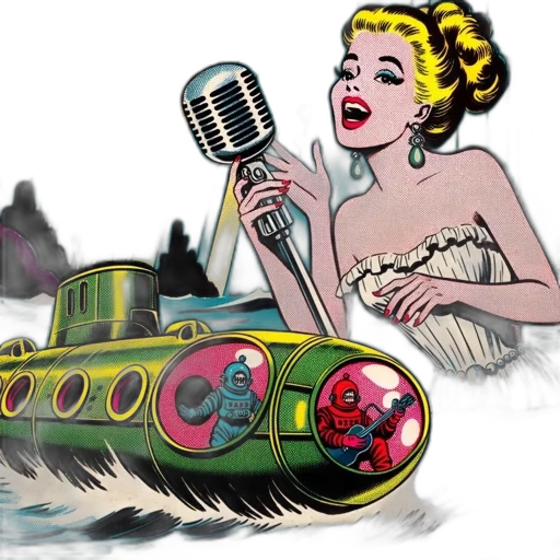 cartoon, concept art, undersea, scene, features, singer, white, dress transparent PNG cut-out