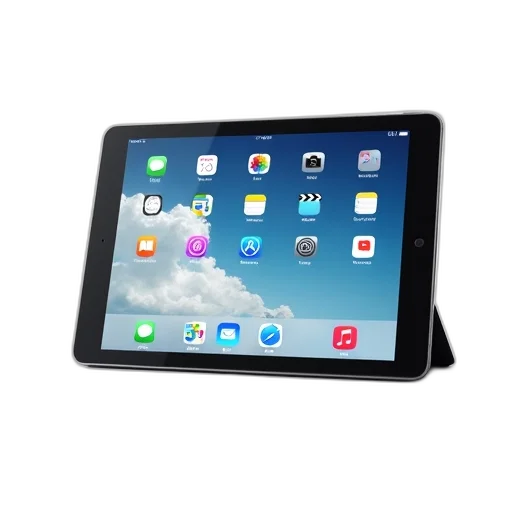 tablet, computer, black, screen, displaying, various, app, icons transparent PNG cut-out