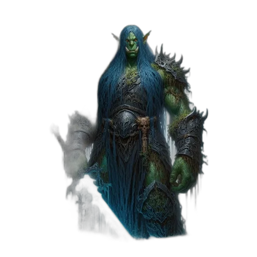 creature, staff, concept art, fantasy art, pixel art, comic book art, green, blue transparent PNG cut-out