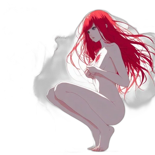 dress, hair, creature, concept art, anime, fantasy art, pixel art, fire transparent PNG cut-out