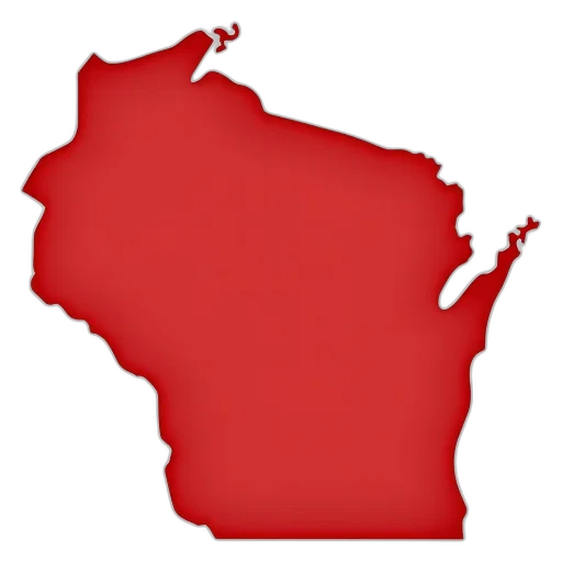 red, state, wisconsin, logo transparent PNG cut-out